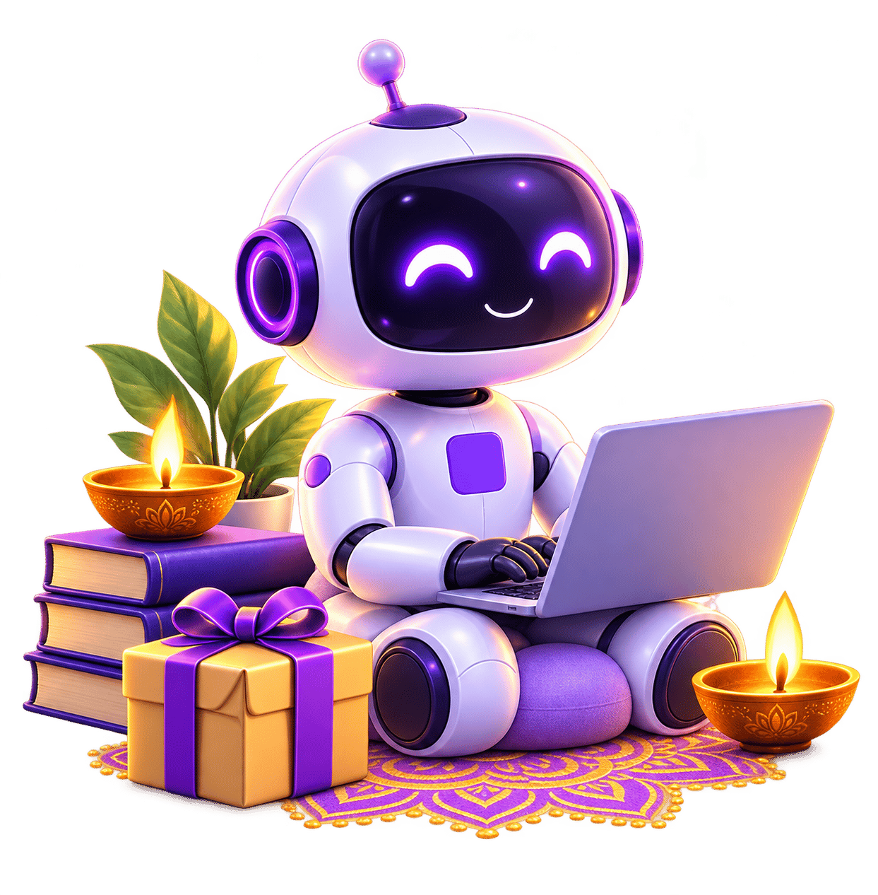 Diwali AI / ML Robot Learning with Laptop at CodingOtt