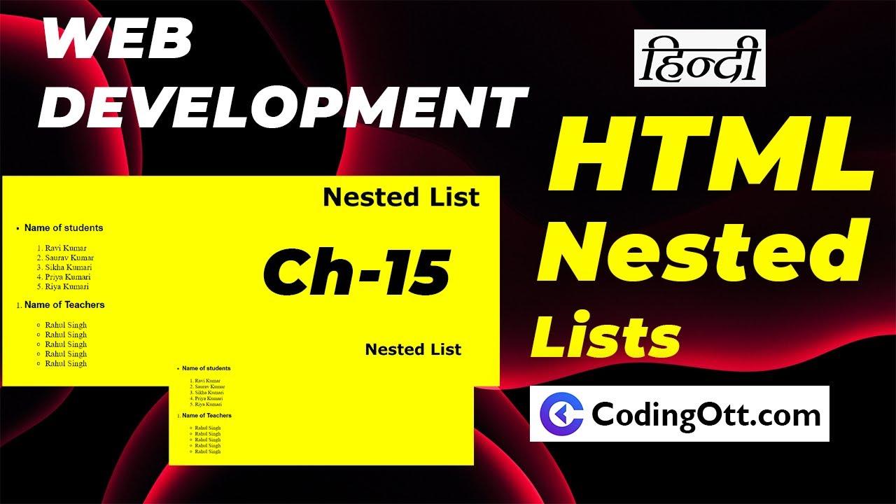 Ch-15 Nested List in HTML