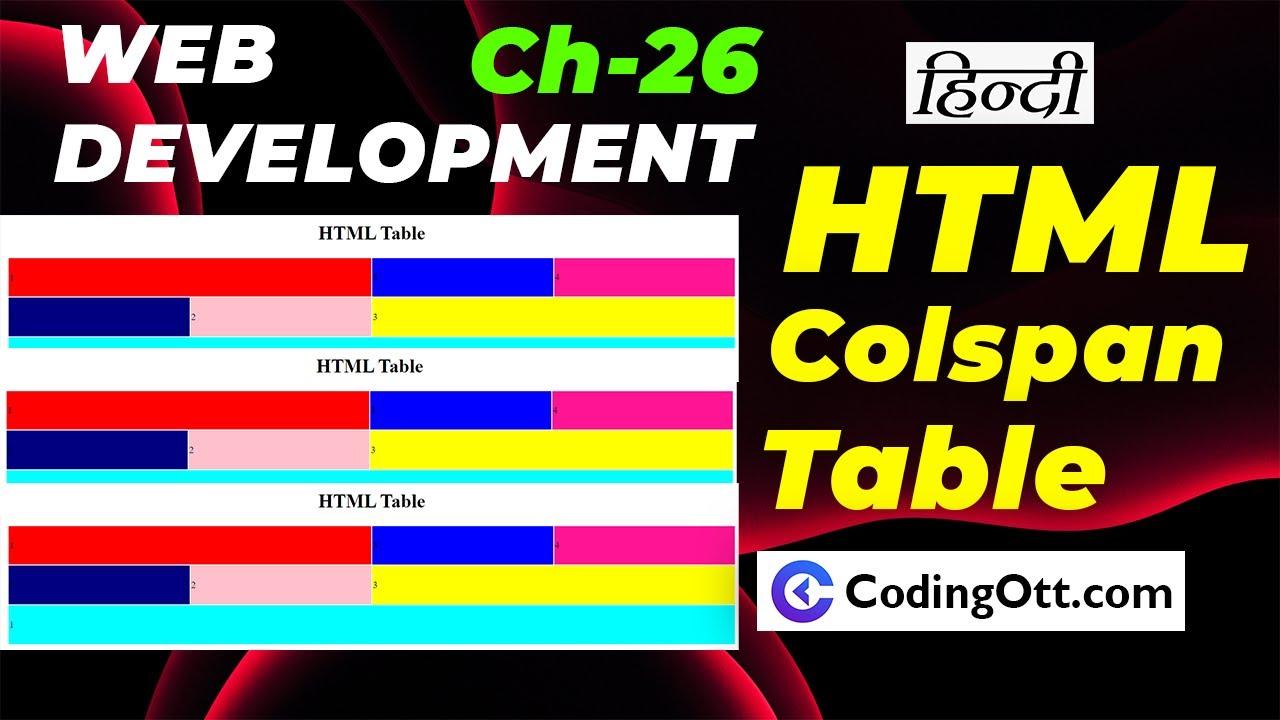 Ch-26 Colspan attribute in table td