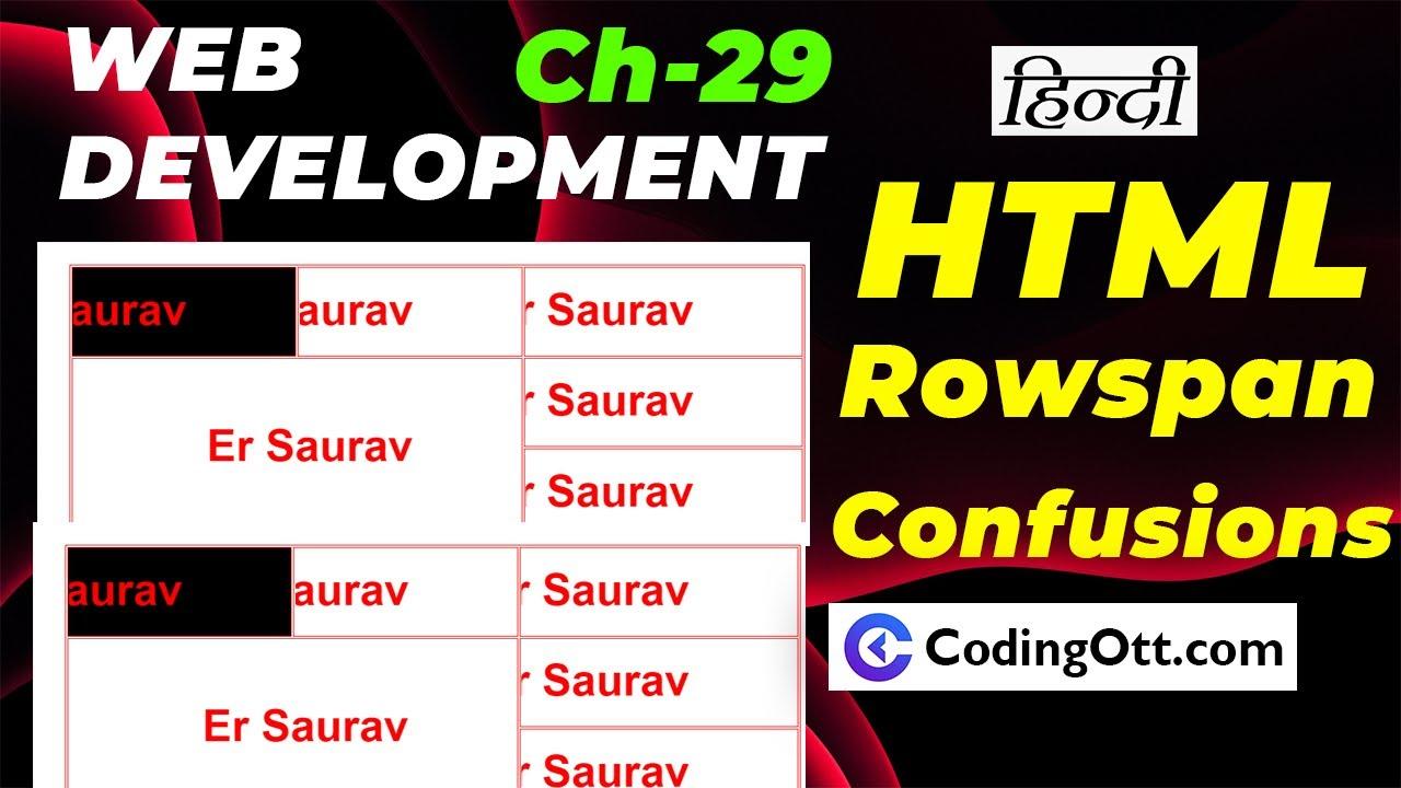 Ch-29 Table Layout Design 2 Rowspan